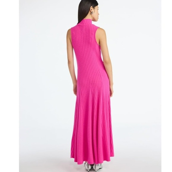 Scoop Seamed Ribbed Maxi Dress Pink Riot Size L (12–14) NWT - Picture 2 of 11